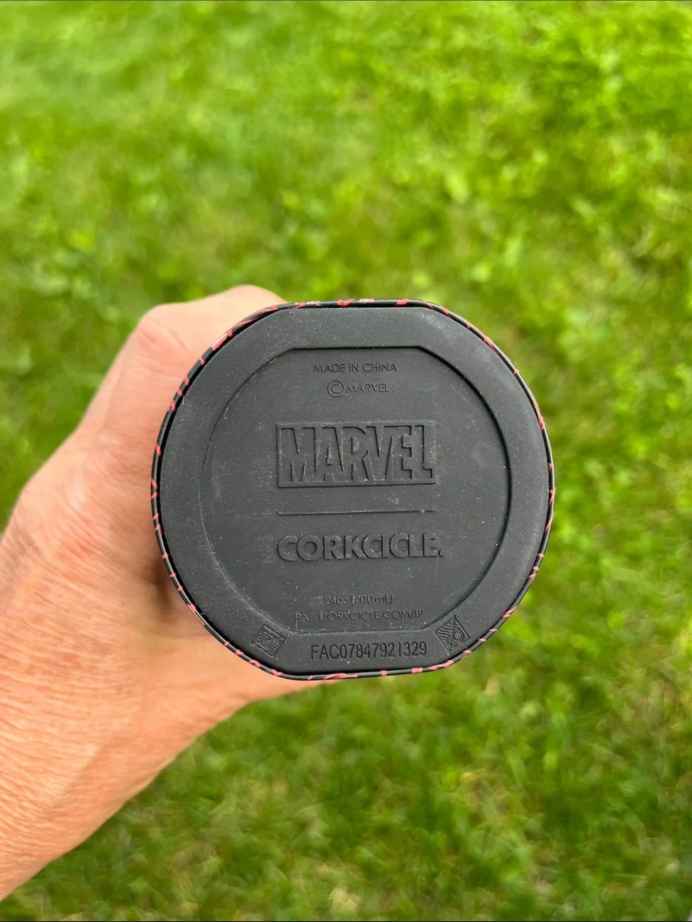 Corkcicle Black Tumbler with Red Logo Pattern - Corkcicle